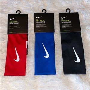 Trio of NIKE DRY WIDE HEADBANDS